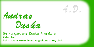 andras duska business card